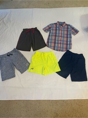 Under Armour, Lee, etc. Boys Athletic Shorts Set and Button Down Shirt Size 8(M)